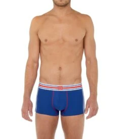 Hom Boxer Court Tie Break Bleu 11 Hom Boxer Court Tie Break Bleu -Sousvêtement Magasin boxer court tie break bleu 5