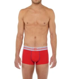 Hom Boxer Court Tie Break Rouge -Sousvêtement Magasin boxer court tie break rouge 5