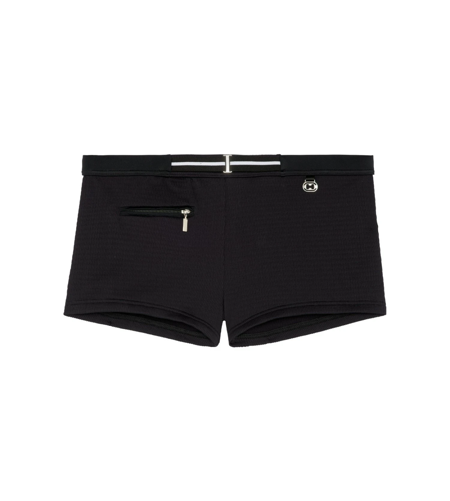 Hom Boxer De Bain Avec Ceinture Harold Noir Texturé 1 Hom Boxer De Bain Avec Ceinture Harold Noir Texturé