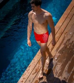 Hom Boxer De Bain Winner ROUGE 00PA -Sousvêtement Magasin boxer de bain winner rouge 00pa 4