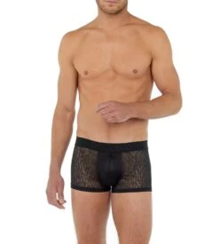 Hom Boxer En Tulle Graphique Rudy Black -Sousvêtement Magasin boxer en tulle graphique rudy j004 black 4