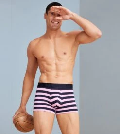 Eden Park Boxer Homme à Larges Rayures Marine Et Rose -Sousvêtement Magasin boxer homme a larges rayures 398 marine rose 4