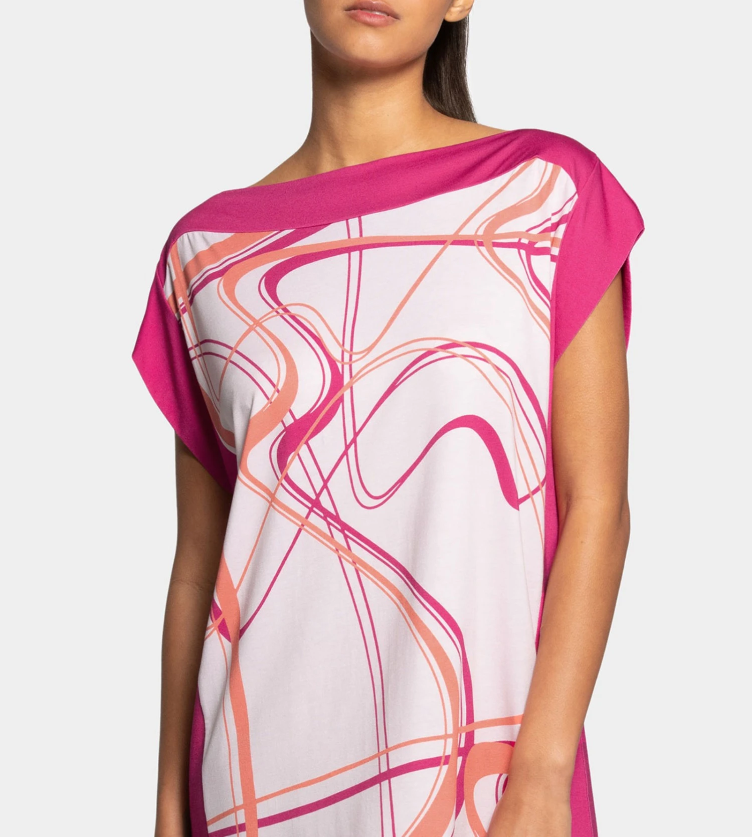 Chemise De Nuit En Modal Coloré Fushia / Orange 5 Chemise De Nuit En Modal Coloré Fushia / Orange – Image 5