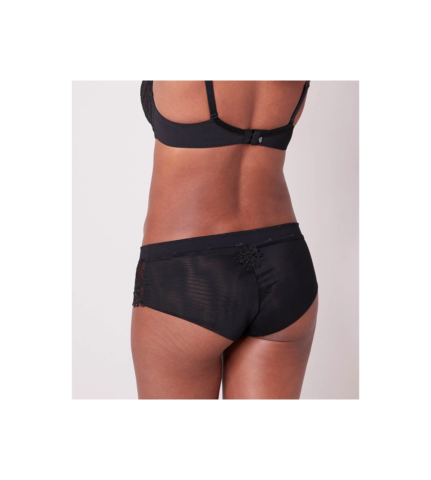 Simone Perele Culotte En Satin & Tulle Brodé Wish NOIR 6 Simone Perele Culotte En Satin & Tulle Brodé Wish NOIR – Image 6