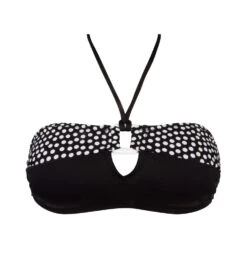 Haut De Bikini Bandeau Mousse Pois Noir