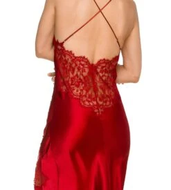 Longue Nuisette En Satin & Dentelle Currant 9 Longue Nuisette En Satin & Dentelle Currant -Sousvêtement Magasin longue nuisette en satin dentelle currant 309 4