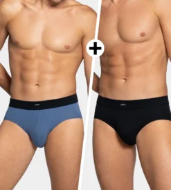 Lot De 2 Slips à Motif Pois Bleu/ Noir