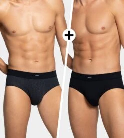 Lot De 2 Slips à Motif Pois Noir/ Blanc