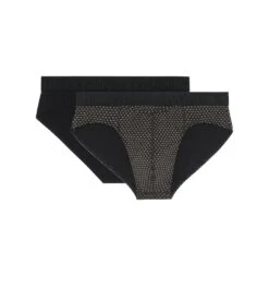 Hom Lot De 2 Slips Minis HO1 Gauthier Black/ Black And White