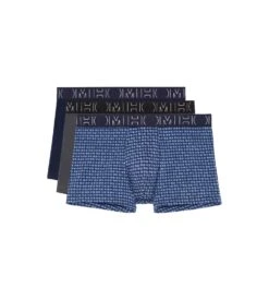 Hom Lot De 3 Boxers Alex En Coton Navy Print Grey