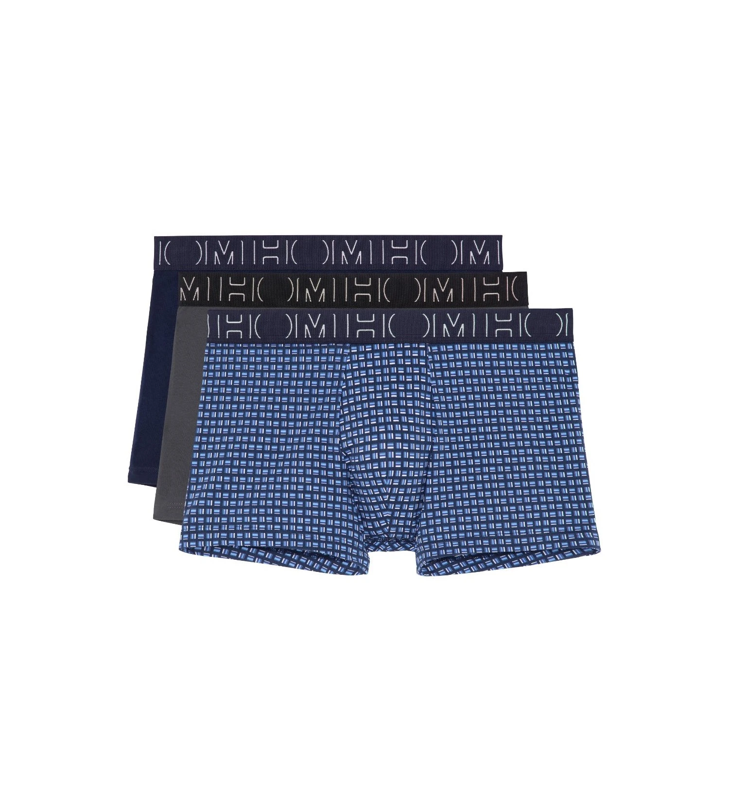 Hom Lot De 3 Boxers Alex En Coton Navy Print Grey 1 Hom Lot De 3 Boxers Alex En Coton Navy Print Grey
