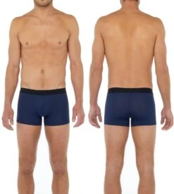 Hom Lot De 3 Boxers En Coton Tonal Black Navy Grey -Sousvêtement Magasin lot de 3 boxers en coton tonal t002 black navy grey 2