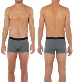 Hom Lot De 3 Boxers En Coton Tonal Black Navy Grey -Sousvêtement Magasin lot de 3 boxers en coton tonal t002 black navy grey 3