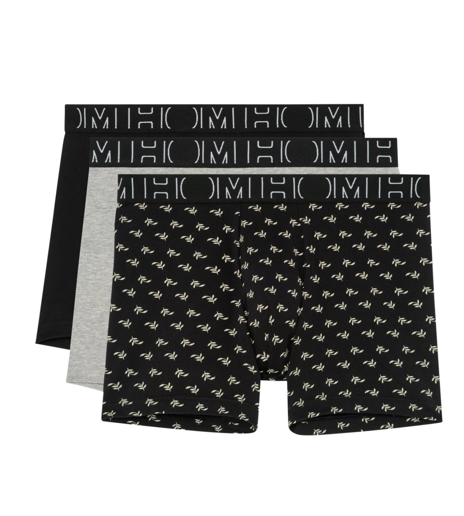 Hom Lot De 3 Boxers Longs Rayan BLACK PRINT GREY 1 Hom Lot De 3 Boxers Longs Rayan BLACK PRINT GREY