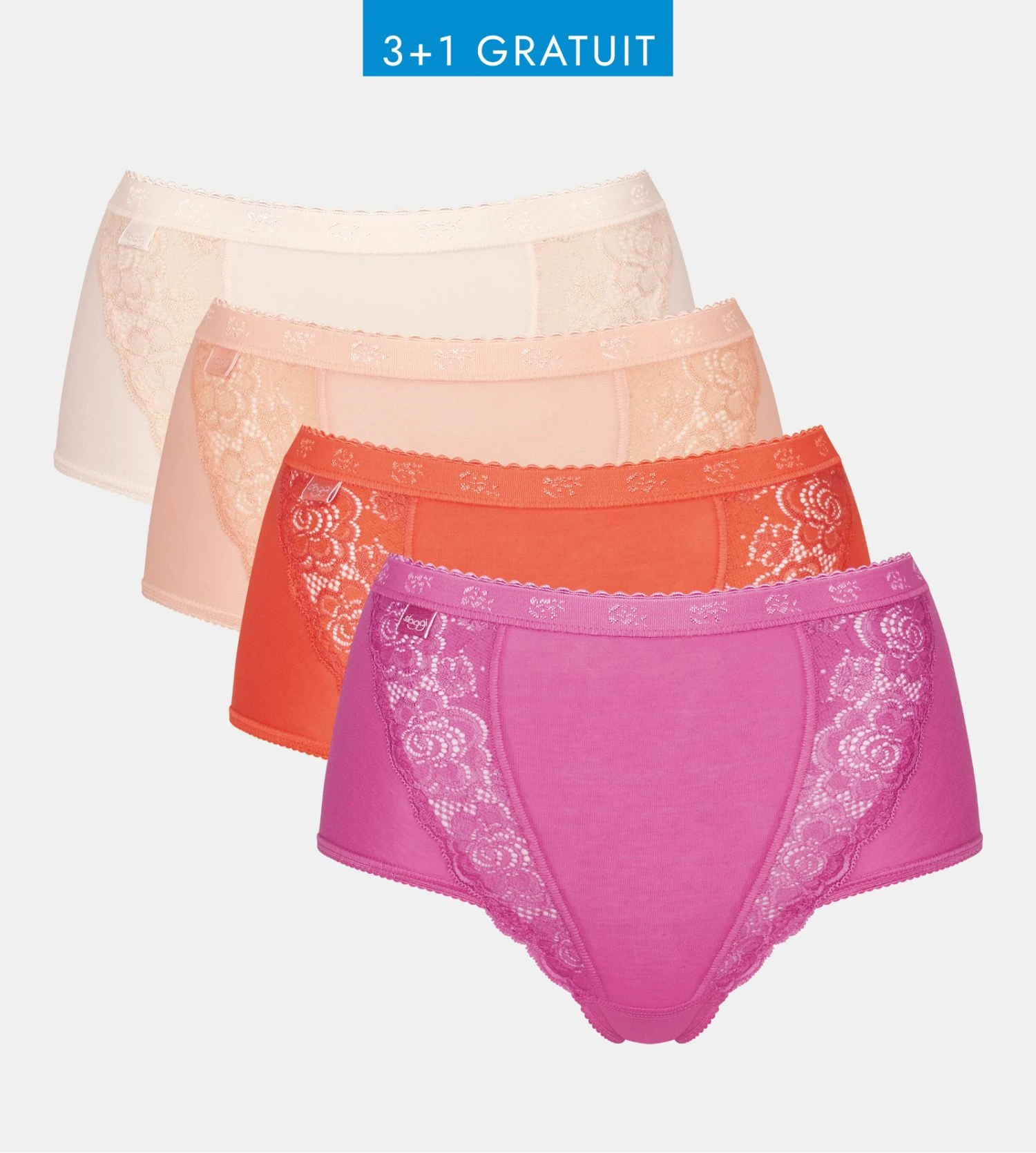 Lot De 4 Culottes Sloggi Chic Maxi Multicolore 3 Lot De 4 Culottes Sloggi Chic Maxi Multicolore – Image 3