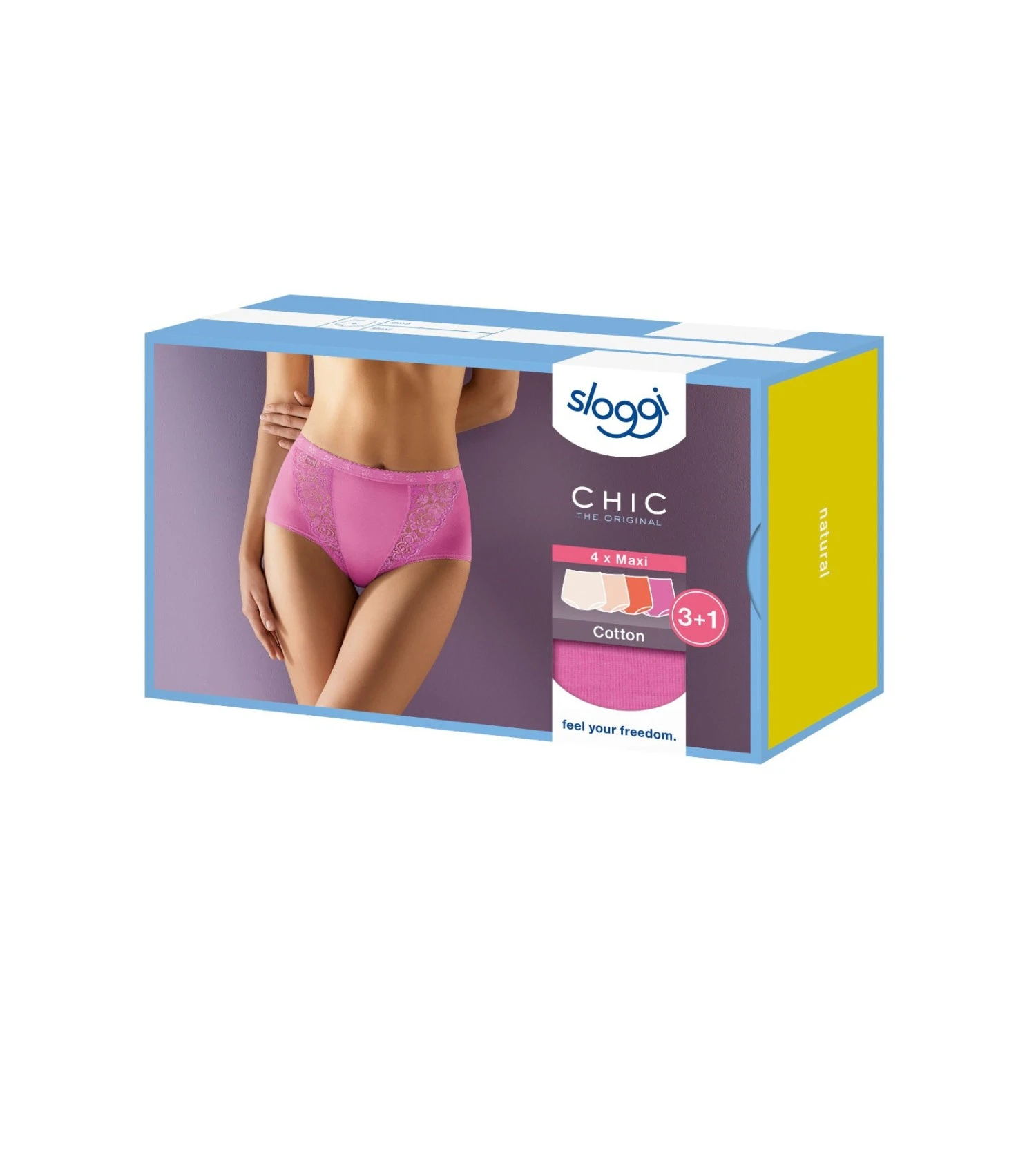 Lot De 4 Culottes Sloggi Chic Maxi Multicolore 1 Lot De 4 Culottes Sloggi Chic Maxi Multicolore