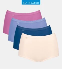 Lot De 4 Sloggi Basic+ Maxi Rose / Bleu -Sousvêtement Magasin lot de 4 sloggi basic maxi v002 2