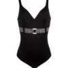 Maillot 1 Pièce Maintien Sans Armatures Pois Noir