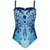 Maillot De Bain 1 Pièce Bandeau Marine Turquoise 26