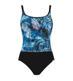 Maillot De Bain 1 Pièce Bleu Noir 926