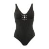 Maillot De Bain 1 Pièce Lacé Allure Noir 70