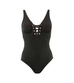 Maillot De Bain 1 Pièce Lacé Allure Noir 70