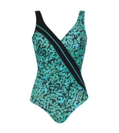 Maillot De Bain 1 Pièce Noir Turquoise 923