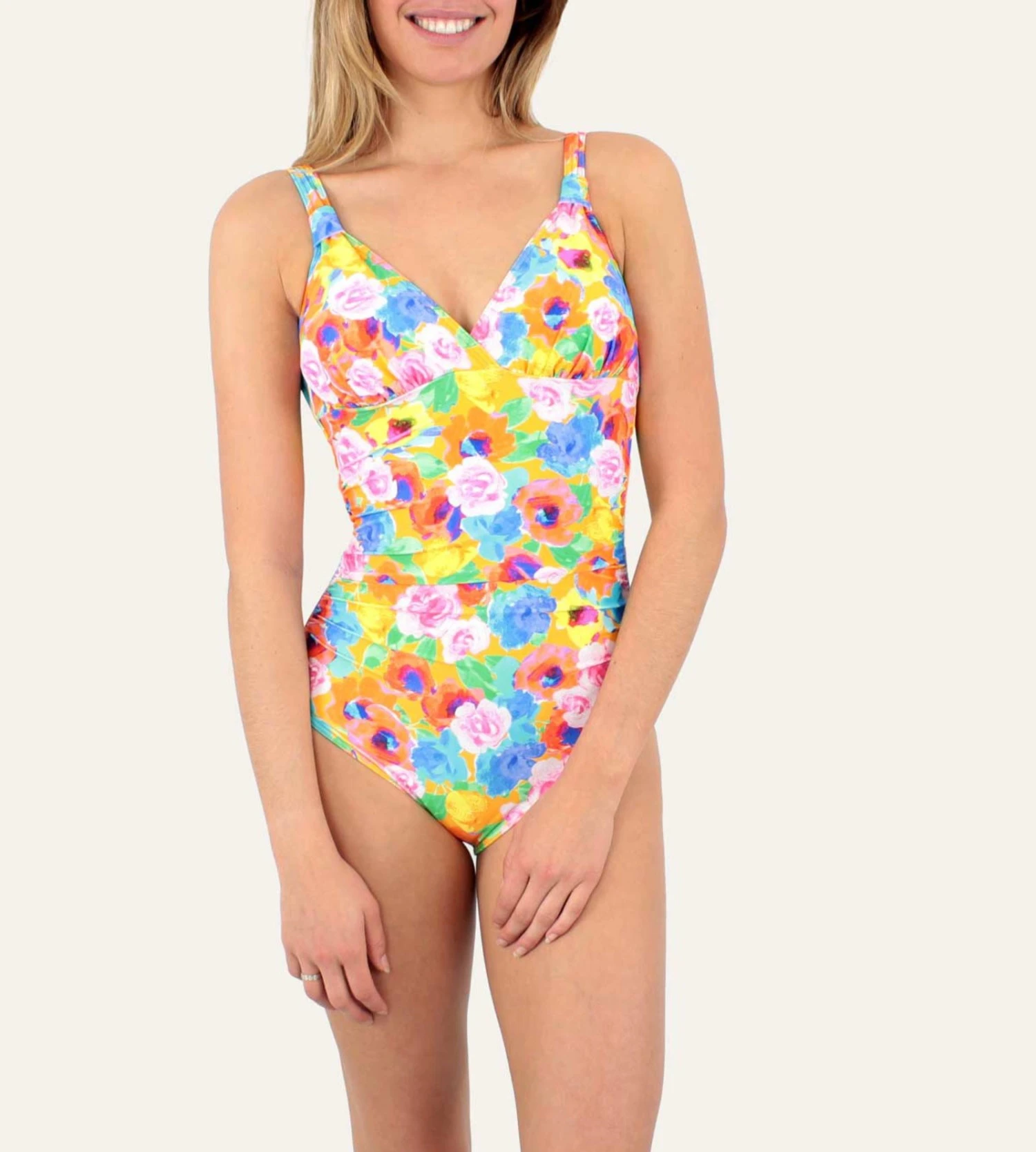 Maillot De Bain 1 Pièce Fleuri Rio Ocre 3 Maillot De Bain 1 Pièce Fleuri Rio Ocre – Image 3