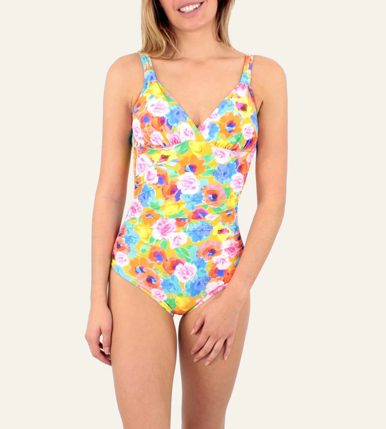 Maillot De Bain 1 Pièce Fleuri Rio Ocre 1 Maillot De Bain 1 Pièce Fleuri Rio Ocre