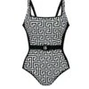 ANITA Maillot De Bain 1 Pièce Avec Ceinture Noir Blanc