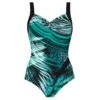 Maillot De Bain 1P Bretelles Larges Noir Turquoise 923