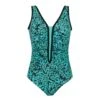 Maillot De Bain 1P Imprimé Noir Turquoise 923