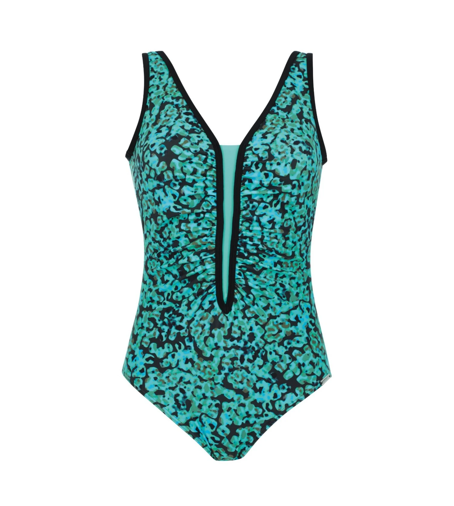 Maillot De Bain 1P Imprimé Noir Turquoise 923 1 Maillot De Bain 1P Imprimé Noir Turquoise 923