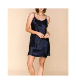 Nuisette En Satin Avec Laçage Dos Dark Navy -Sousvêtement Magasin nuisette en satin avec lacage dos dark navy 310 1