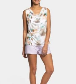 Eden Park Pyjama Court Imprimé Aquarelle Beige / Turq