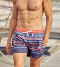Short De Bain à Rayures B11 Bleu Marin 5 Short De Bain à Rayures B11 Bleu Marin -Sousvêtement Magasin short de bain a rayures b11 bleu marin 2