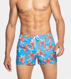 Short De Bain Court Trinidad BL022 Turq / Corail -Sousvêtement Magasin short de bain court trinidad bl022 turq corail 2