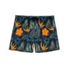 Hom Short De Plage Fleurs Tropicales Tiki Navy Print