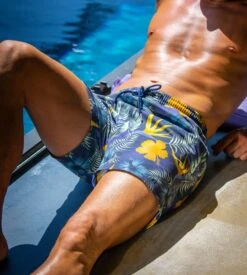 Hom Short De Plage Fleurs Tropicales Tiki Navy Print 11 Hom Short De Plage Fleurs Tropicales Tiki Navy Print -Sousvêtement Magasin short de plage homme tiki p0ra navy print 5