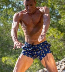 Hom Short De Plage Marcello I0RA Navy Print -Sousvêtement Magasin short de plage marcello i0ra navy print 2