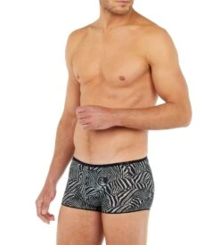 Hom Shorty Microfibre Marty Plume NOIR Et BLANC -Sousvêtement Magasin shorty microfibre marty plume pk07 noir blanc 3