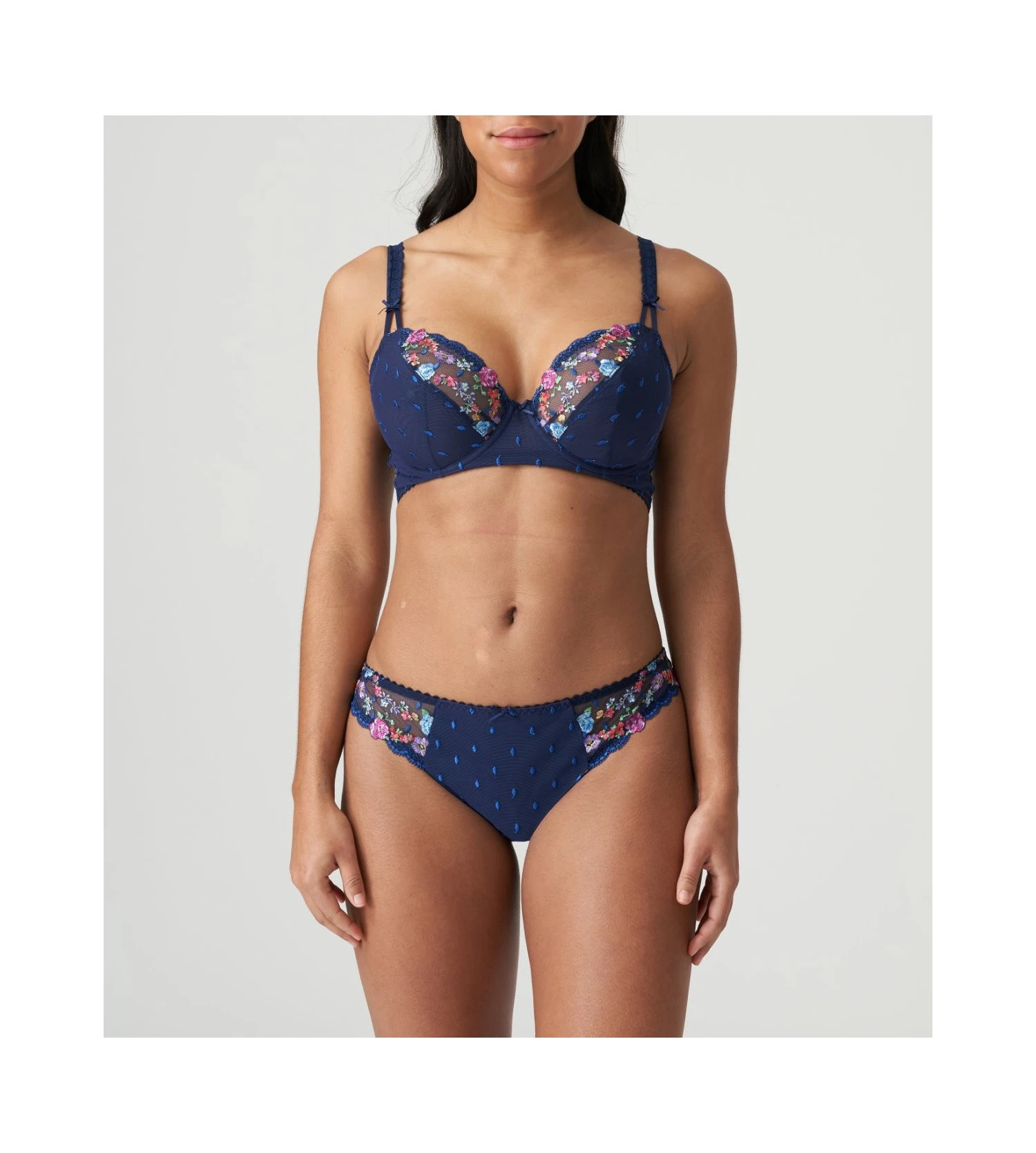 PRIMA DONNA Slip Brésilien Brodé Sedaine Water Blue 7 PRIMA DONNA Slip Brésilien Brodé Sedaine Water Blue – Image 7