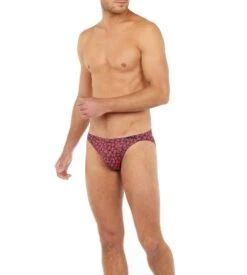 Hom Slip En Microfibre Loe I0RA Navy Print -Sousvêtement Magasin slip en microfibre loe i0ra navy print 2