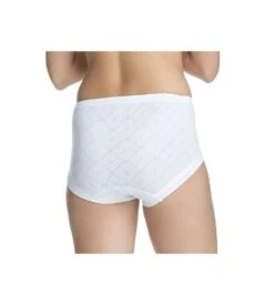 Slip Haut En Coton Jacquard Blanc -Sousvêtement Magasin slip haut en coton jacquard blanc 1