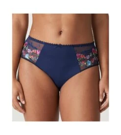 PRIMA DONNA Slip Taille Haute Galbant Brodé Sedaine Water Blue -Sousvêtement Magasin slip taille haute brode sedaine water blue 3