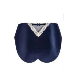 Slip Taille Haute Splendeur Soie MARINE OR -Sousvêtement Magasin slip taille haute splendeur soie marine or 1