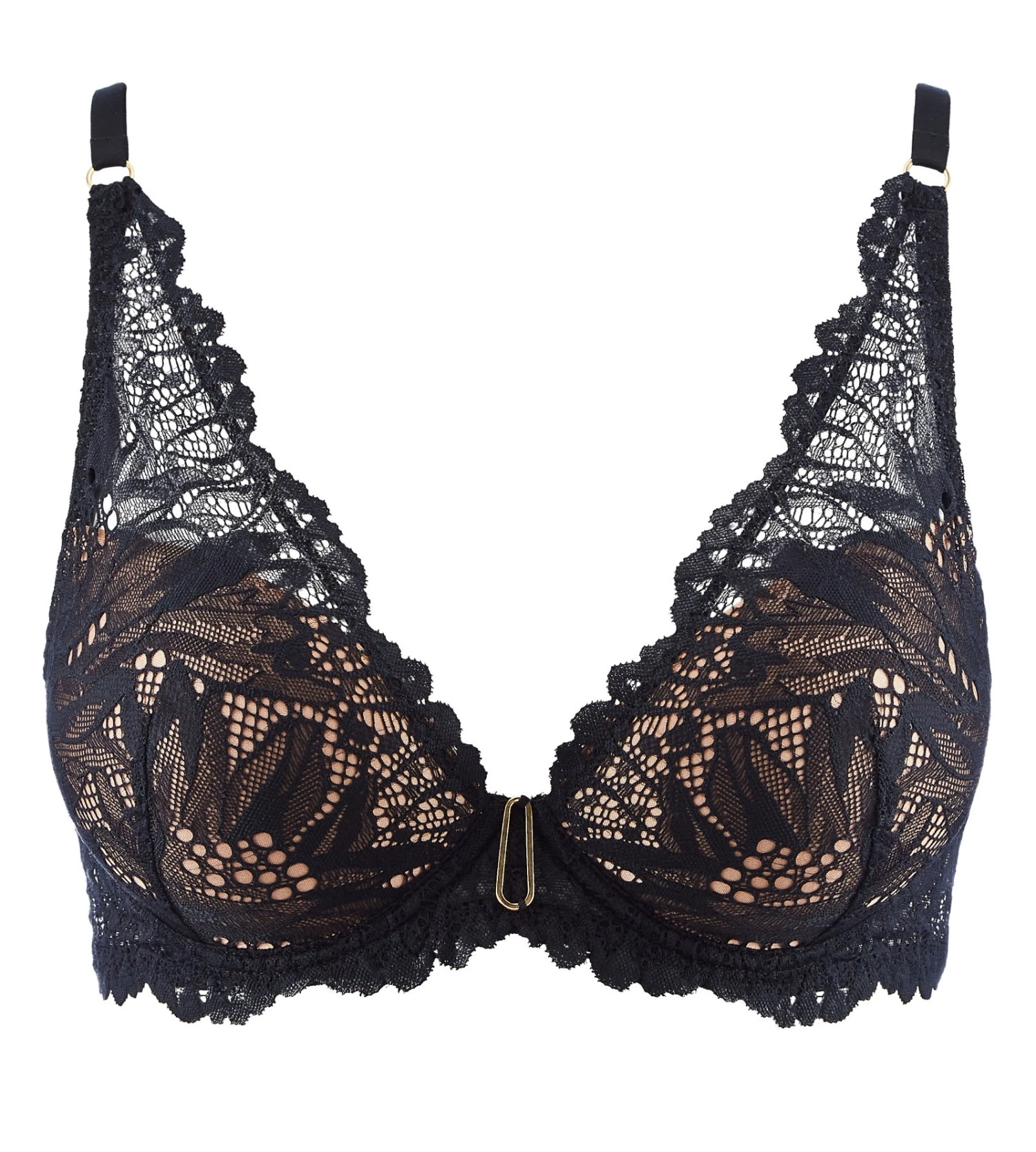 Aubade Soutien-gorge Plunge Flowermania Noir 1 Aubade Soutien-gorge Plunge Flowermania Noir