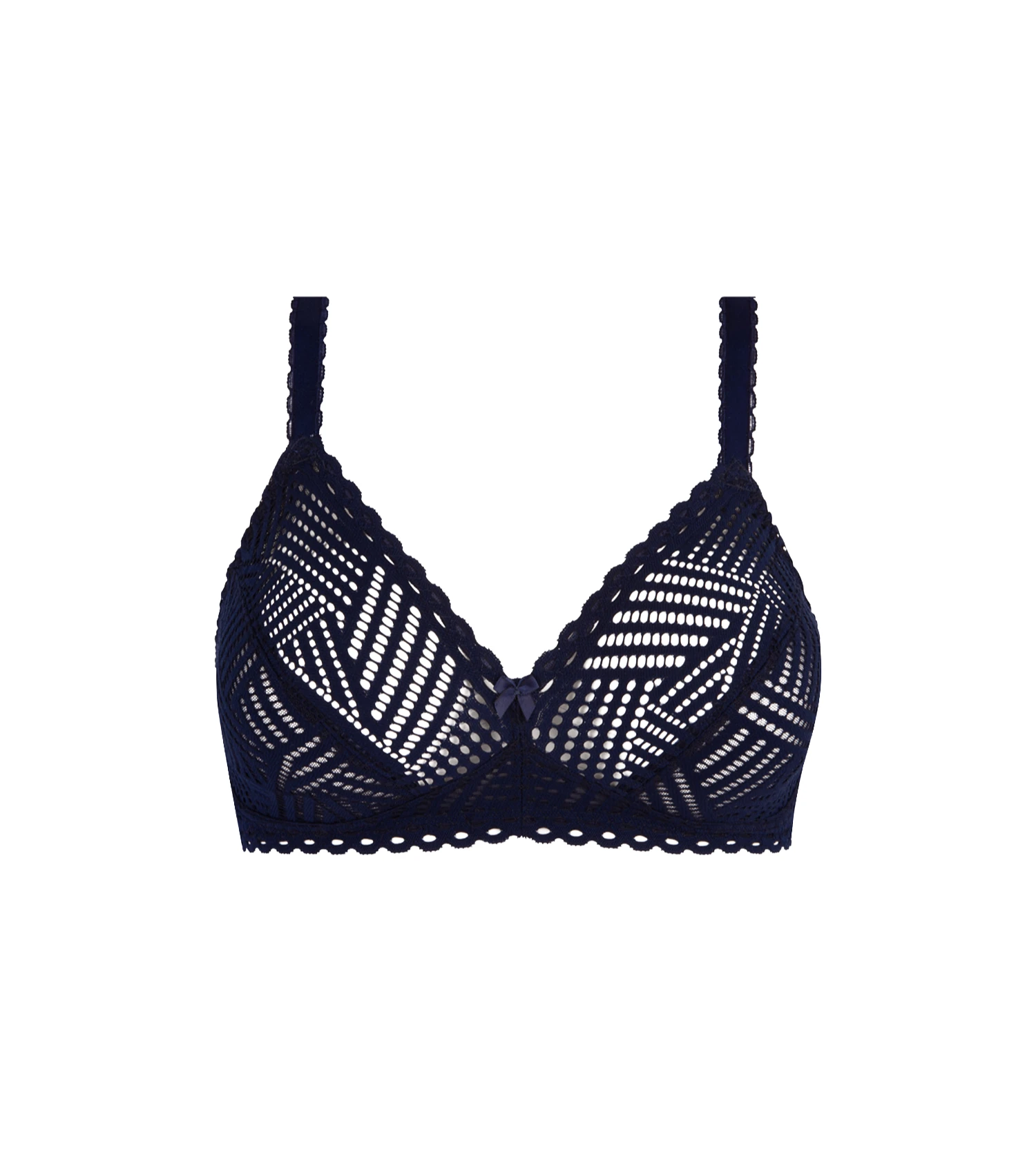 Tressage Graphique - Soutien-gorge Sans Armatures (D, E) Tressage Marine 2 Tressage Graphique - Soutien-gorge Sans Armatures (D, E) Tressage Marine – Image 2