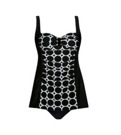 Tankini Avec Culotte Haute Noir Blanc 901